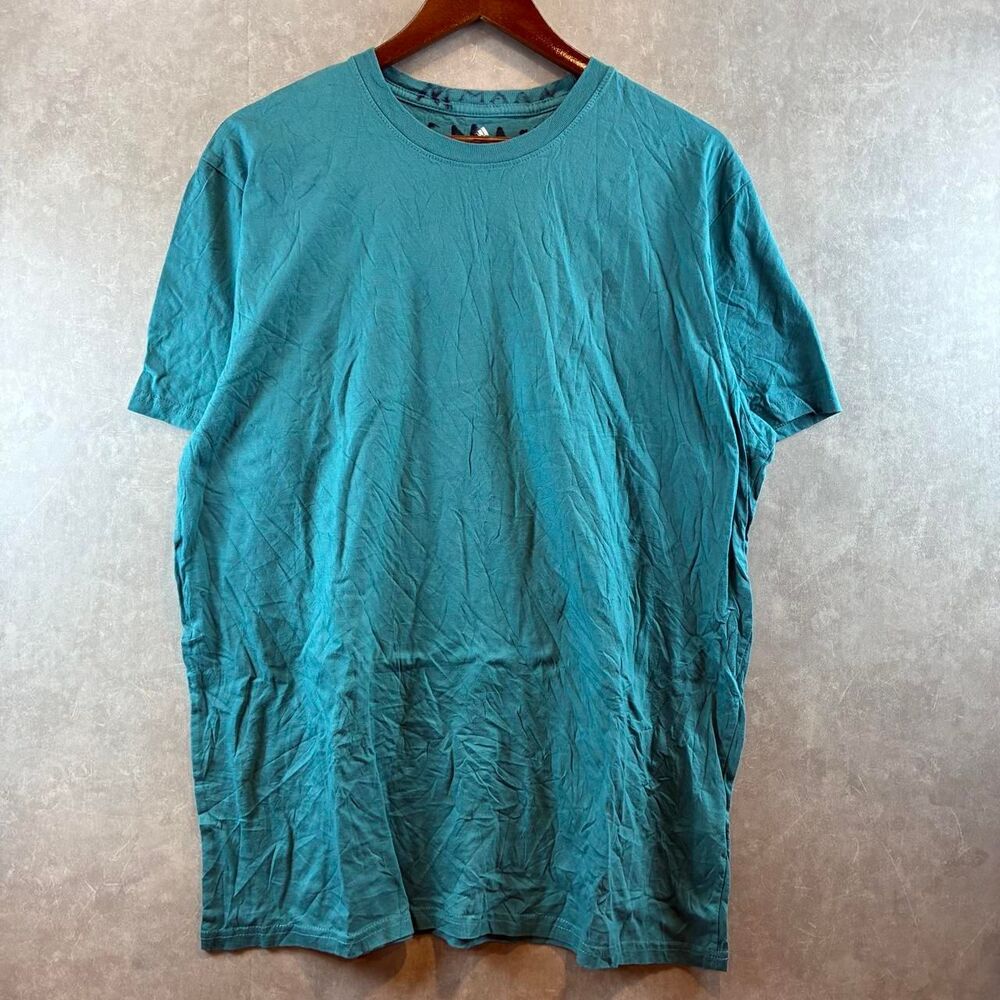 Adidas Men's Blue and Green T-shirt